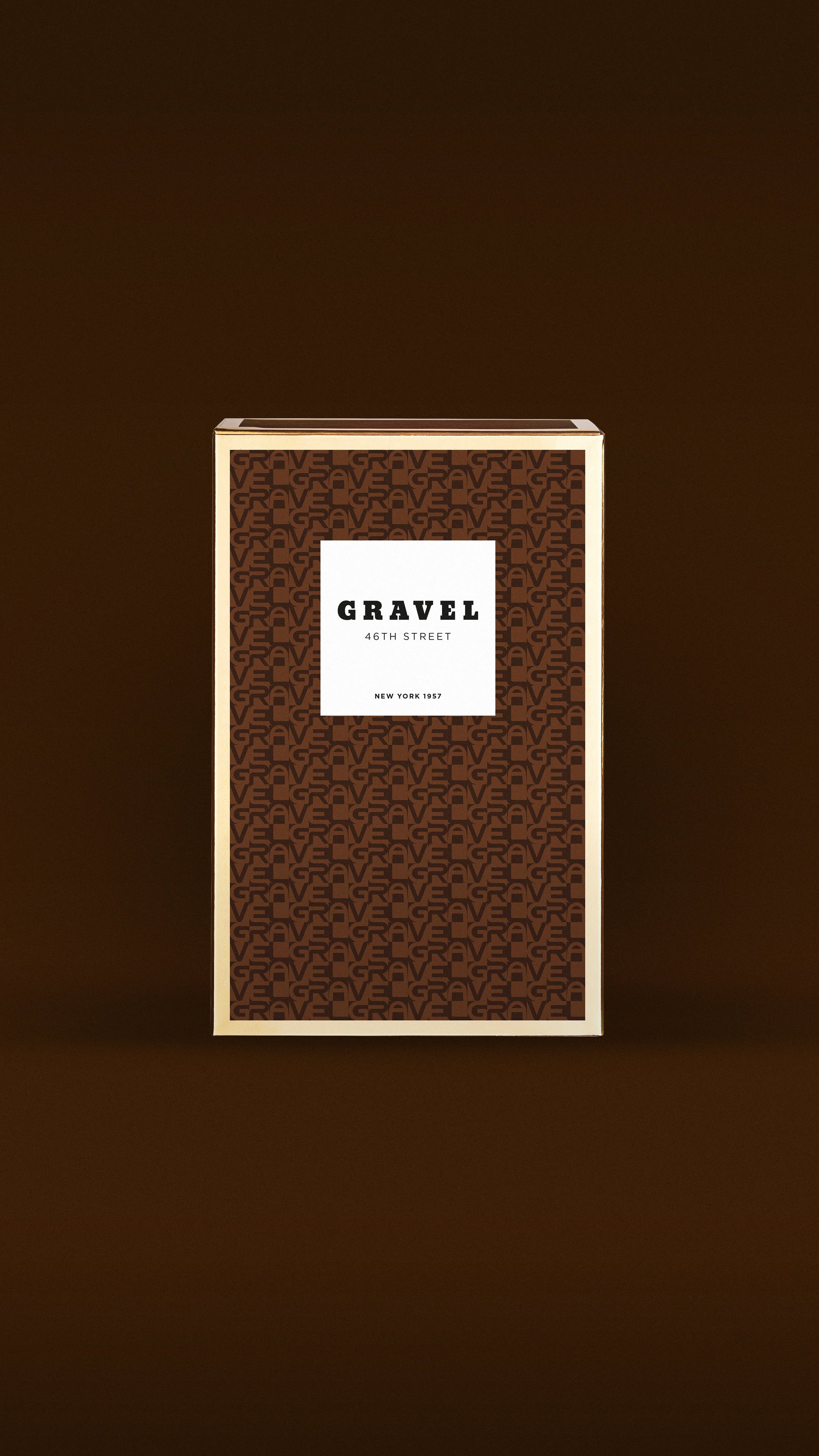 Braune Verpackung mit dem Nischenduft 46th Street von Gravel