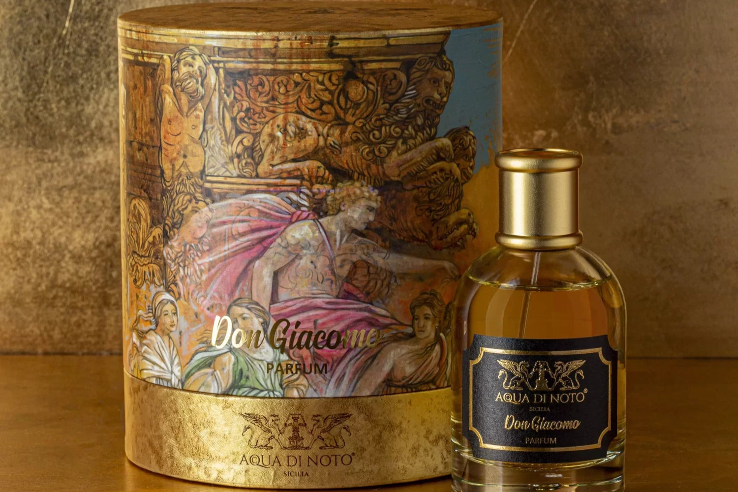 Das exklusive Parfum Don Giacomo der Nischenduftparfumerie Acqua di Noto mit der hochwertigen und handgefertigten Verpackung