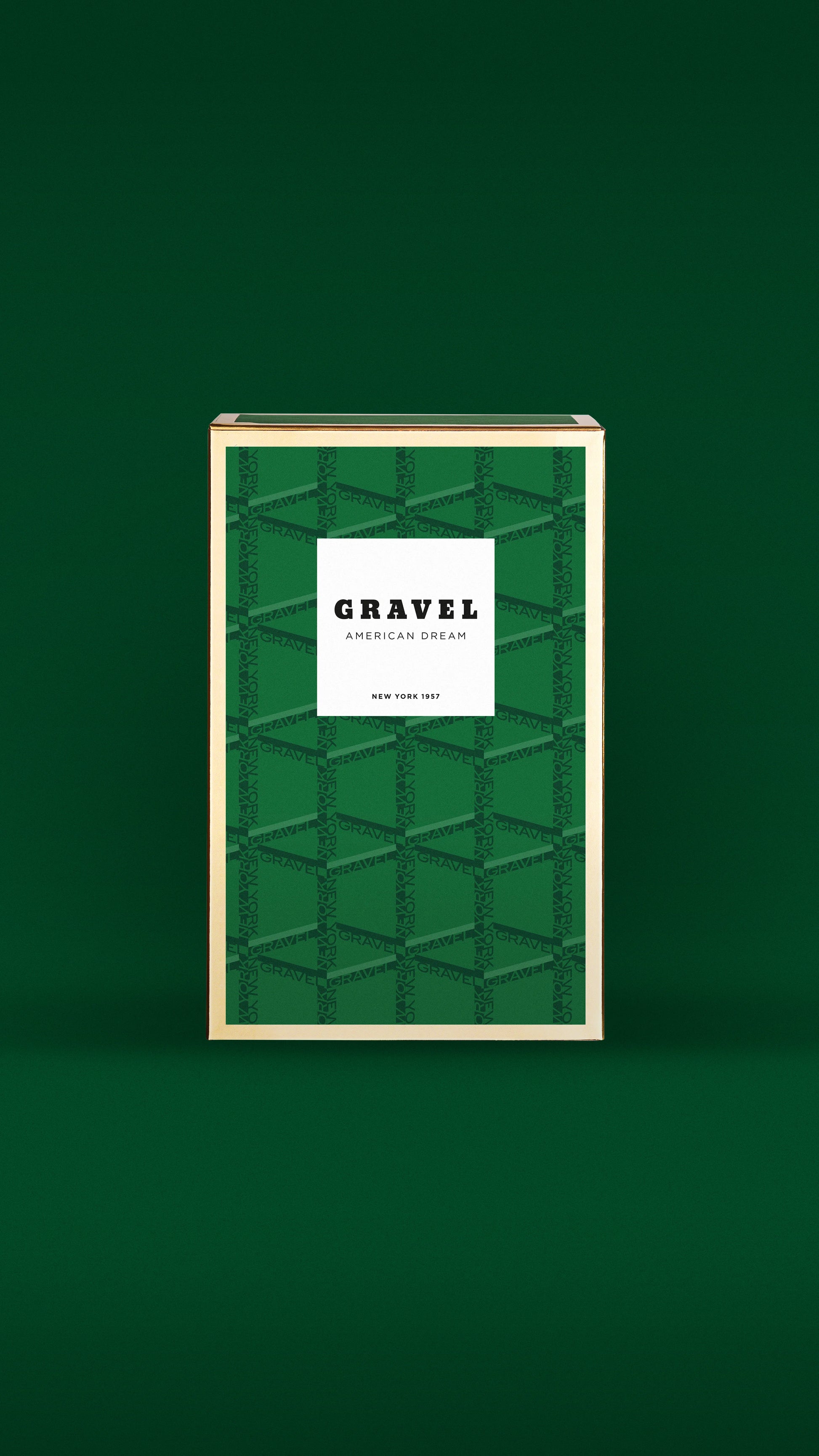 Grüne Verpackung mit dem Nischenduft American Dream von Gravel